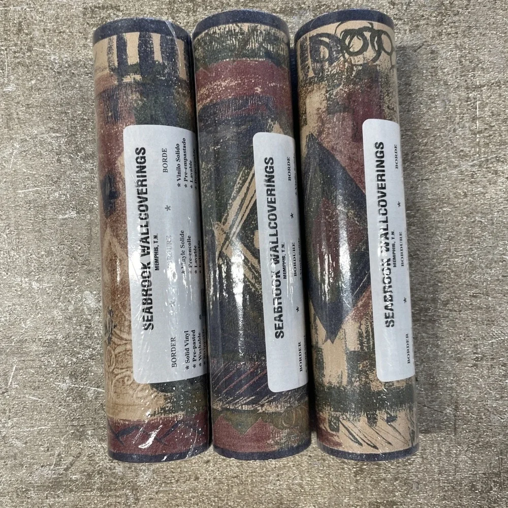 3 Rolls Wallpaper Border Seabrook Wallcoverings Contemporay MV1012B‎